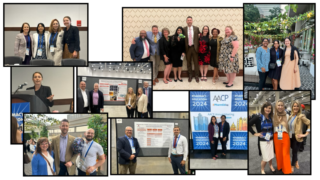 faculty at conference in various photos